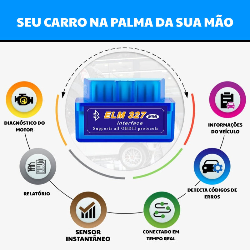 FastScan - Scanner Automotivo OBD Bluetooth +50 Funções Diagnósticas